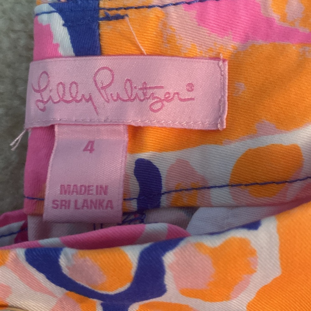 Lilly Pulitzer size 4 coral reef print pants excellent condition - Picture 2 of 8